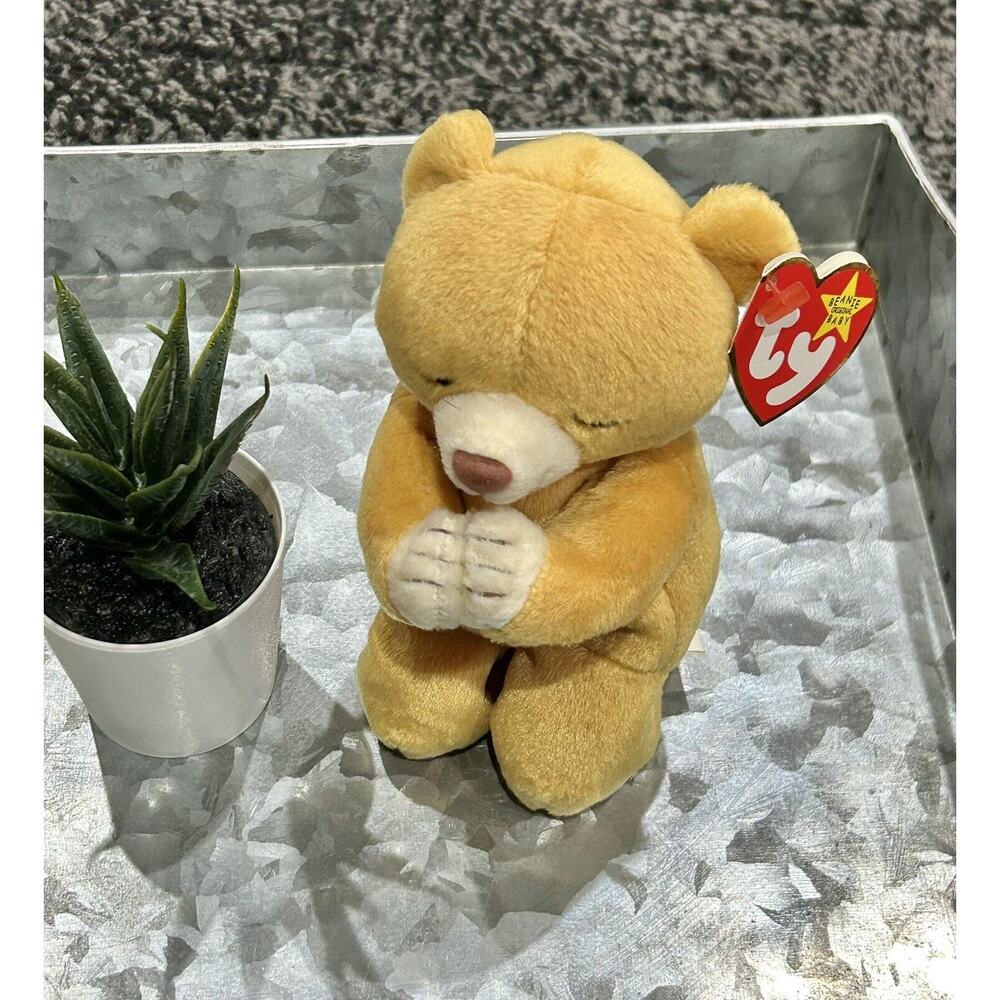 TY‎ Beanie Babies Hope The Praying Bear Bean Bag Plush Stuffed Animal Toy 1998